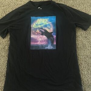 Nike Black Short Sleeve Tee Cosmic Design